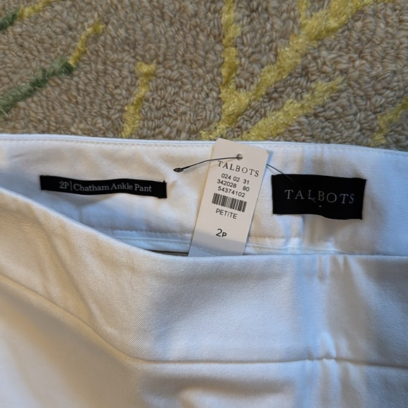 Talbots Chatham white ankle pants 2p NWT - Picture 2 of 5